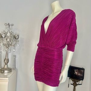 Zara Purple Draped Mini Dress Size S